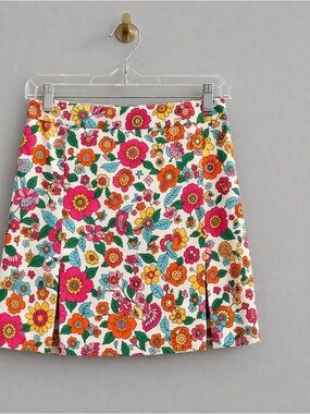 Love On A Hanger Floral Mini Skirt Size 5 Retro Flower Power A-Line SpringSummer